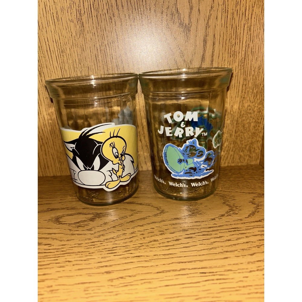 Welch's Tom & Jerry + Looney Tunes Collector Series Jelly Jar Glasses lot
